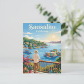 Sausalito USA Postkarte (Stehend Vorderseite)