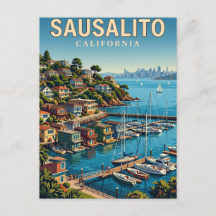 Sausalito-Wasserfront Kalifornien Postkarte