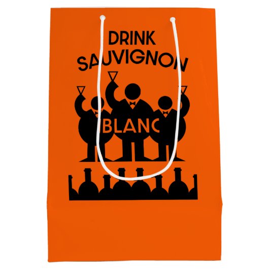 Sauvignon Blanc Wein Drinker Mittlere Geschenktüte (Rückseite)