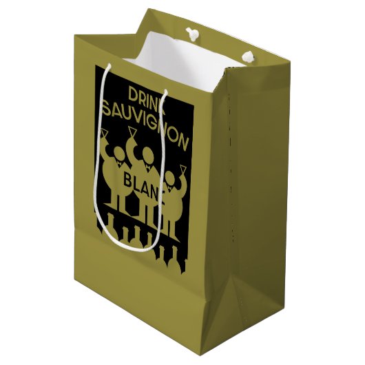 Sauvignon Blanc Wein Drinker Mittlere Geschenktüte (Vorderseite Schrägansicht)