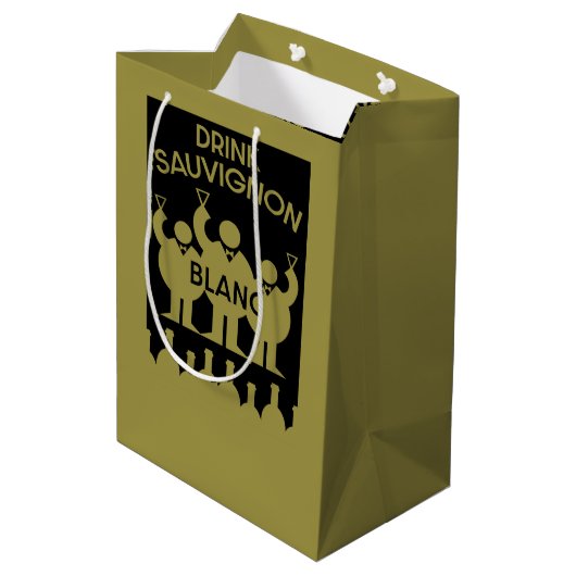 Sauvignon Blanc Wein Drinker Mittlere Geschenktüte (Rückseite Schrägansicht)