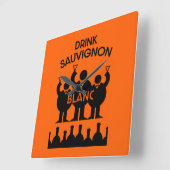 Sauvignon Blanc Wein Drinker Quadratische Wanduhr (Winkel)