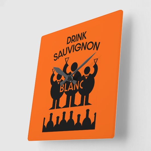 Sauvignon Blanc Wein Drinker Quadratische Wanduhr (Winkel)