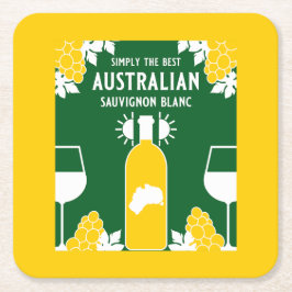 Sauvignon Blanc Wein Drinker Rechteckiger Pappuntersetzer