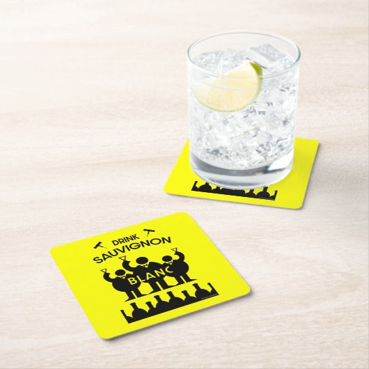 Sauvignon Blanc Wein Drinker Rechteckiger Pappuntersetzer (Vor Ort)
