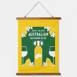 Sauvignon Blanc Wein Drinker Wandteppich Mit Holzrahmen