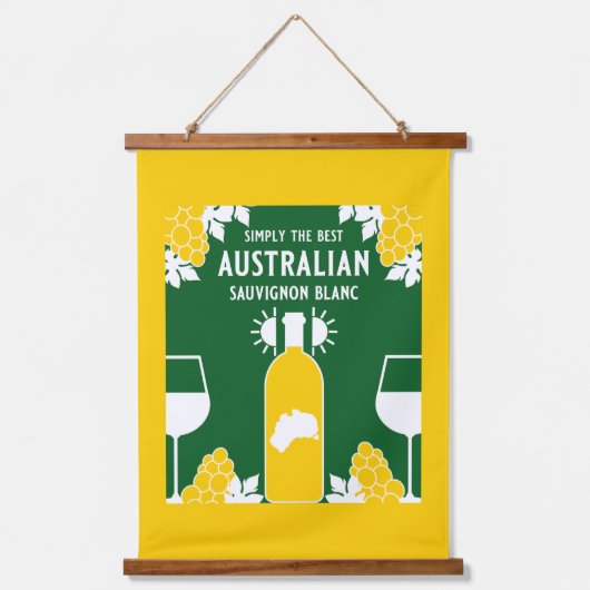 Sauvignon Blanc Wein Drinker Wandteppich Mit Holzrahmen (Vorderseite)