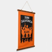 Sauvignon Blanc Wein Drinker Wandteppich Mit Holzrahmen (Gewinkelt)