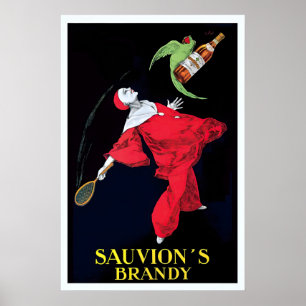 Sauvions Brandy Vintage-Essen-und-Trinken-Plakat v Poster
