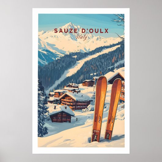 Sauze d'Oulx Ski Print 1 Poster (Vorne)