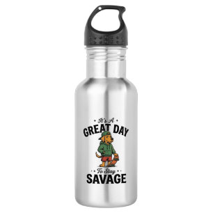 Savage Dog Vintage Gravur T-Shirt Design_1 Edelstahlflasche