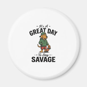 Savage Dog Vintage Gravur T-Shirt Design_1 Magnet
