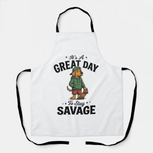 Savage Dog Vintage Gravur T-Shirt Design_1 Schürze
