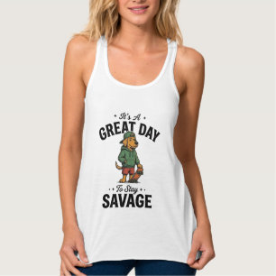 Savage Dog Vintage Gravur T-Shirt Design_1 Tank Top