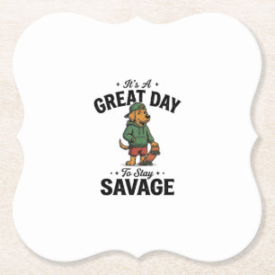 Savage Dog Vintage Gravur T-Shirt Design_1 Untersetzer