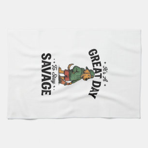 Savage Dog Vintage-Stich-T-Shirt-Design_1 Geschirrtuch