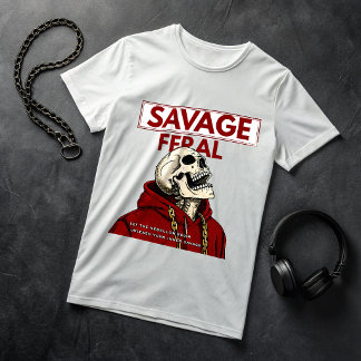 Savage Feral T-Shirt – Totenkopf Kapuzenpullover S