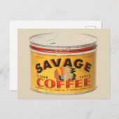 SAVAGE KAFFEE VINTAG KAFFEE POSTCARDS POSTKARTE (Vorne/Hinten)
