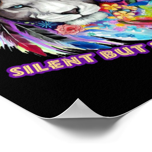 Savage Lion Sticker  Poster (Ecke)