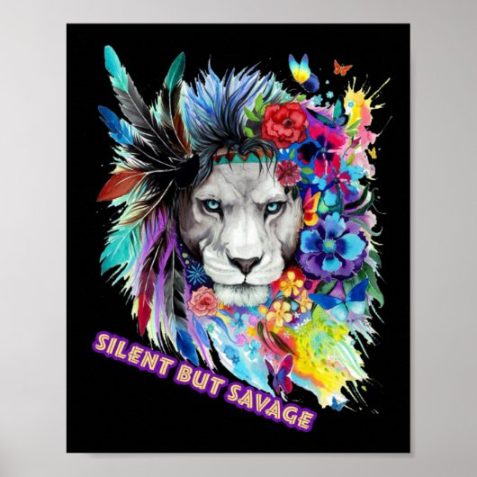 Savage Lion Sticker Poster (Vorne)