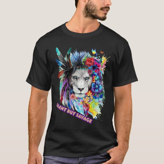 Savage Lion Sticker T-Shirt (Vorderseite)
