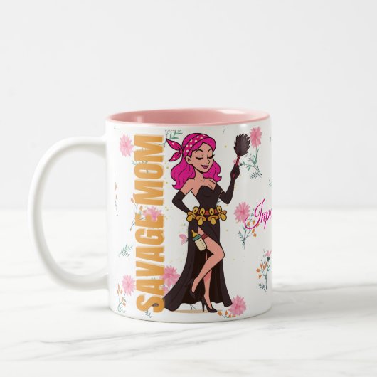 Savage Mama Funny Mug - Sassy Mother Day Gift Zweifarbige Tasse (Links)