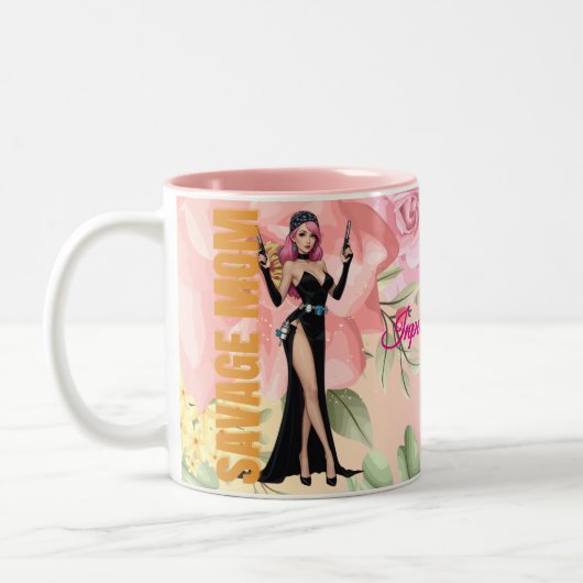 Savage Mama Tasse - Badass Glam Mama Geschenk mit (Links)