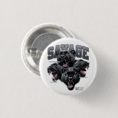 Savage Panther Trio Ästhetischer Pin - Wilder Dsch Button (Vorne & Hinten)