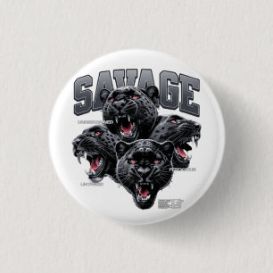 Savage Panther Trio Ästhetischer Pin - Wilder Dsch Button