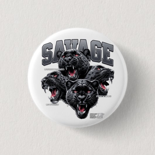 Savage Panther Trio Ästhetischer Pin - Wilder Dsch Button (Vorderseite)