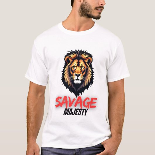 Savage Roar Fierce Lion Graphic T-Shirt für Fett (Vorderseite)