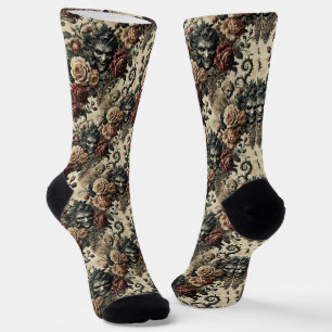 Savage Sanctum - Gotisches Viktorianisches Tapezie Socken