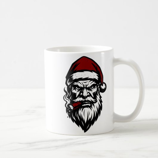 Savage Santa Claus Smoking Cigar Christmas  Kaffeetasse (Rechts)