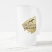 "Savage Soul mit einer Touch Gold." Mattglas Bierglas (VorderseiteRechts)