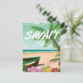 Savai'i Fiji Samoa Reiseplakat Postkarte (Stehend Vorderseite)