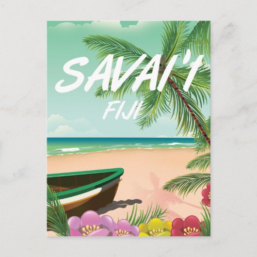 Savai'i Fiji Samoa Reiseplakat Postkarte (Vorderseite)