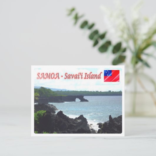 Savai'i Island - Küste - Samoa Postkarte (Stehend Vorderseite)