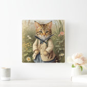 Savanna Cat Quadratische Wanduhr (Zuhause)