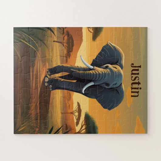 Savanna Elephant Puzzle (Horizontal)