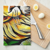 Savanna Lion Leaf Design Geschirrtuch (Viertel Falte)