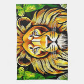 Savanna Lion Leaf Design Geschirrtuch (Vertikal)