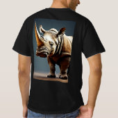 "Savanna Majesty: Horned Rhino" T-Shirt (Rückseite)