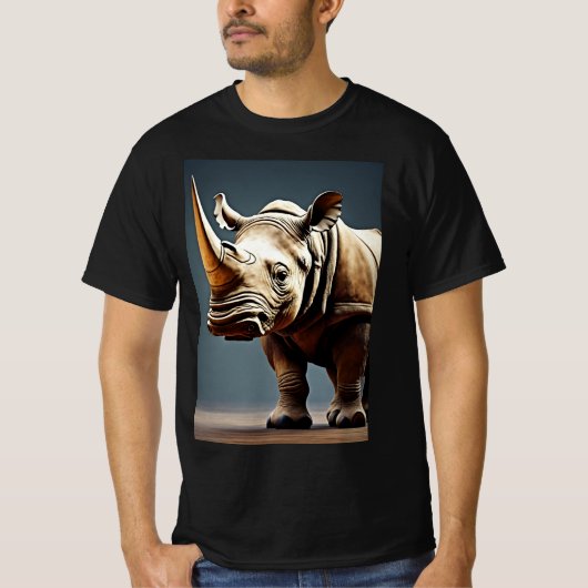 "Savanna Majesty: Horned Rhino" T-Shirt (Vorderseite)