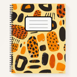"Savanna Pop: Stammes-Vibes in Orange und Schwarz" Notizblock
