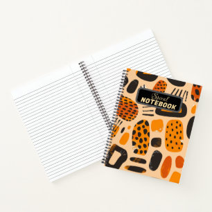 "Savanna Pop: Stammes-Vibes in Orange und Schwarz" Notizblock