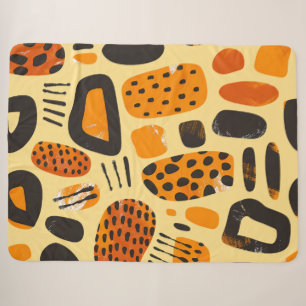"Savanna Pop: Stammes-Vibes in Orange und Schwarz" Sherpadecke