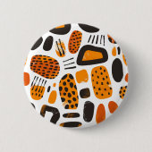 "Savanna Pop: Stammesvibes in Orange & Black" Button (Vorderseite)