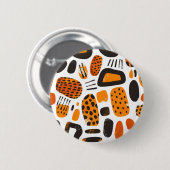 "Savanna Pop: Stammesvibes in Orange & Black" Button (Vorne & Hinten)