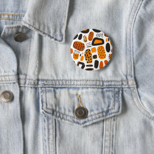 "Savanna Pop: Stammesvibes in Orange & Black" Button