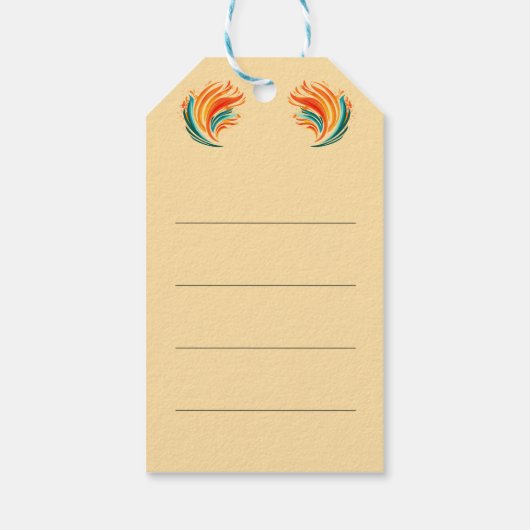 "Savanna Pop: Stammesvibes in Orange & Black" Geschenkanhänger (Rückseite)